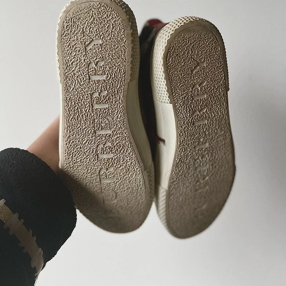 Woven Burgundy Burberry Sneakers - Picture 2 of 4